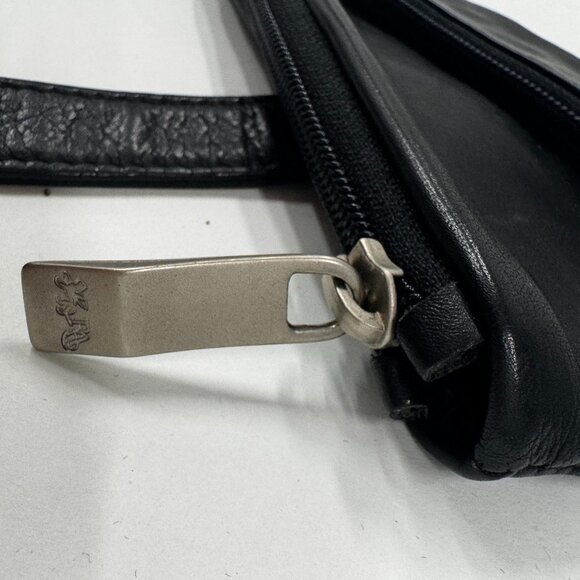 Vintage Black Leather Strap-On Mini Pouch - Picture 4 of 8